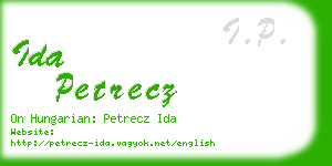 ida petrecz business card